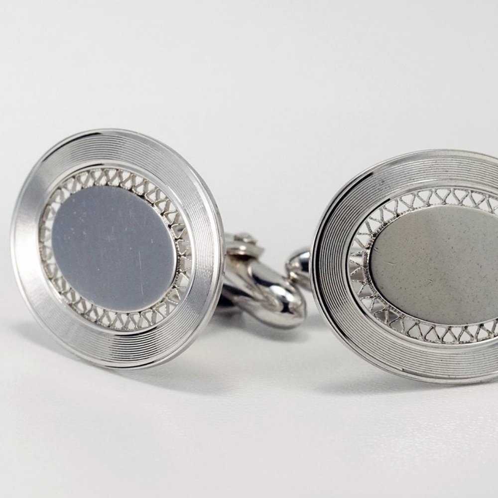 Vintage Lamode Sterling Silver Oval Cufflinks